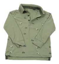 Khaki polo triko s traktory George