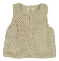 Béžová kožušinová podšitá vesta H&M