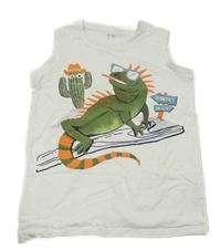 Biele tielko s ještěrkou C&A