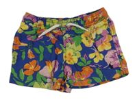 Tmavomodro-barevné květované plážové kraťasy Ralph Lauren