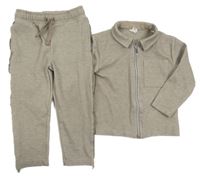 2set - Béžová melírovaná propínací mikina + tepláky River Island