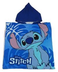 Modré osuškové pončo s kapucí - Stitch