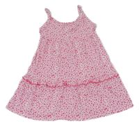 Bielo-ružové kvetované šaty Kids