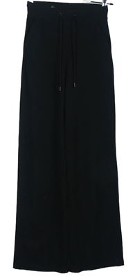 Dámské černé žebrované teplákové palazzo kalhoty Love Leggins 