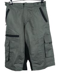 Pánské khaki šusťákové outdoorové kraťasy s kapsami Dimex 