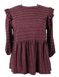 Dámske vínové pruhované peplum tričko George