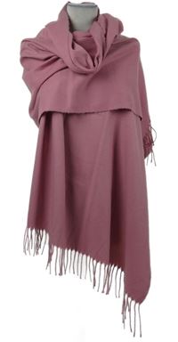 Dámska ružová šál s strapcemi