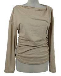 Dámské pudrové řasené úpletové triko Shein 