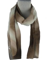 Dámska hnedo-biela šifónová tónovaná šál