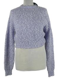 Nové - Dámský fialový melírovaný crop vlněný svetr C&A