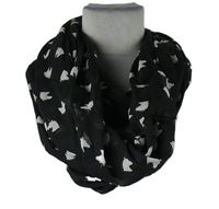 Dámská černá límcová šála s jednorožci 