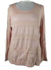 Dámské světlerůžové triko se síťovanými pruhy Gerry Weber 