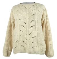 Dámský smetanový ažurový žinylkový svetr Beloved 