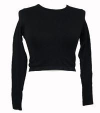 Dámské černé žebrované crop sportovní triko H&M