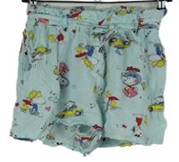 Dámske svetlomodré voľné é kraťasy so Snoopym