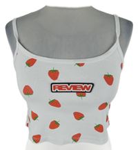 Dámsky biely crop top s jahůdkami Review