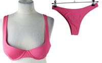 Dámské fuchsiové dvoudílné push-up plavky H&M vel. 75B