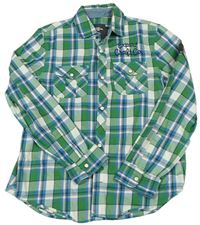 Zeleno-bielo-modrá kockovaná košeľa H&M