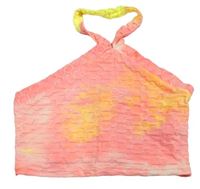 Neónově ružovo-žltý crop top Shien