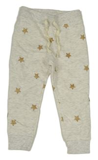 Světlešedé melírované tepláky s hvězdičkami H&M