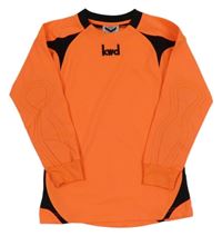 Neonově oranžovo-černé sportovní brankářské triko s výšivkou 