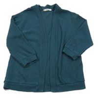 Petrolejový rebrovaný úpletový cardigan George