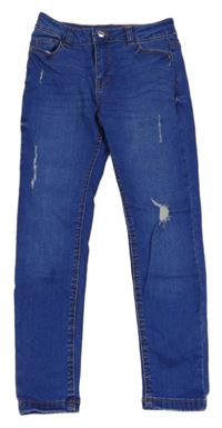 Modré skinny rifle s vyšúchaním Denim Co