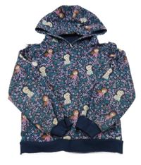 Tmavomodrá květinová mikina s Frozen a kapucí M&S