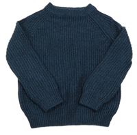 Tmavomodrý melírovaný sveter M&Co.