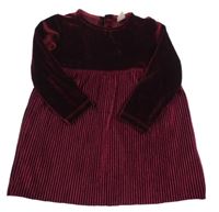 Vínové zamatové šaty