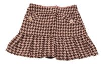 Ružovo-hnedá vzorovaná vlnená sukňa Next