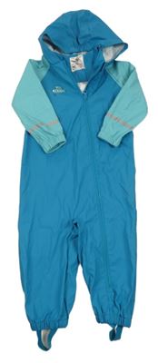 Modro-mintová nepromokavá kombinéza s kapucí Kuniboo