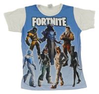 Bílo-modré tričko Fortnite