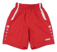 Červeno-biele športové kraťasy s logom jako