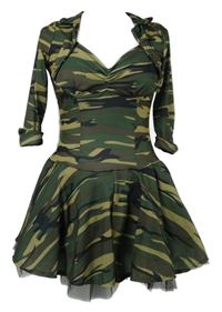 Dámské khaki-béžovo-šedé army minišaty Wicked