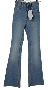 Nové - Dámske modré flare rozstrapkané é rifle Stradivarius vel. 32