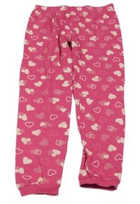 Růžové pyžamové kalhoty se srdíčky 