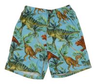 Tyrkysové kraťasy s dinosaurami