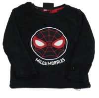 Černá chlupatá pyžamová mikina se Spidermanm