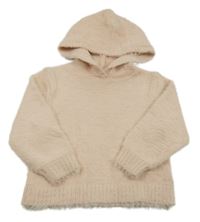 Svetloružový chlpatý sveter s kapucňou H&M