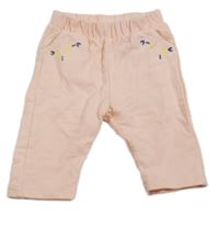 Svetloružové tepláky s kvietkami