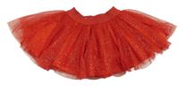 Červená trblietavá tylová sukňa