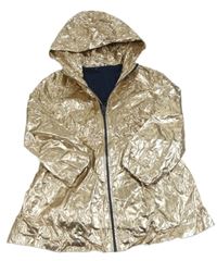 Zlatá šušťáková jesenná parka s kapucňou