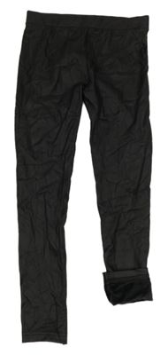 Čierne koženkové zateplené legíny Primark