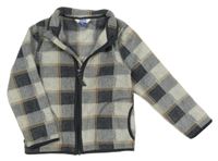 Sivá kockovaná fleecová prepínaci mikina