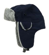 Tmavomodrá fleecová zateplená beranice 