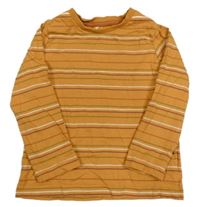 Oranžovo-zelené pruhované triko Tu