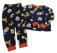Tmavomodré fleecové pyžama s Disney přátely Disney