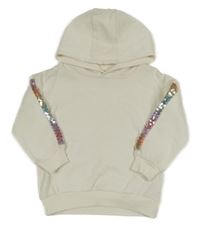 Smotanová mikina s flitrami a kapucňou F&F