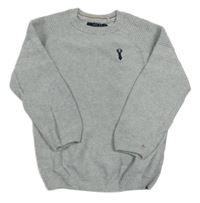 Sivý sveter s výšivkou Next